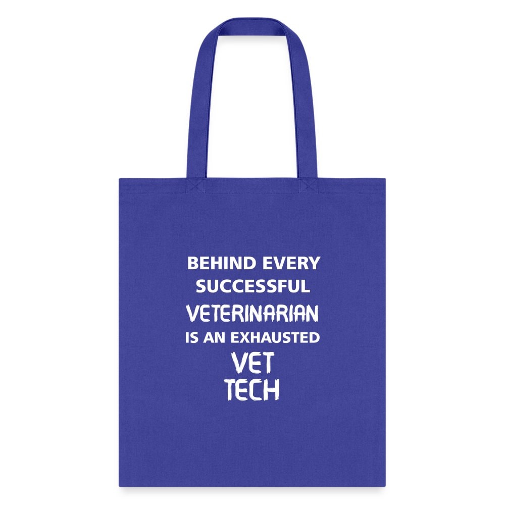 Vet Tech Exhausted Cotton Tote Bag - Veterinary Technician Graphic Print