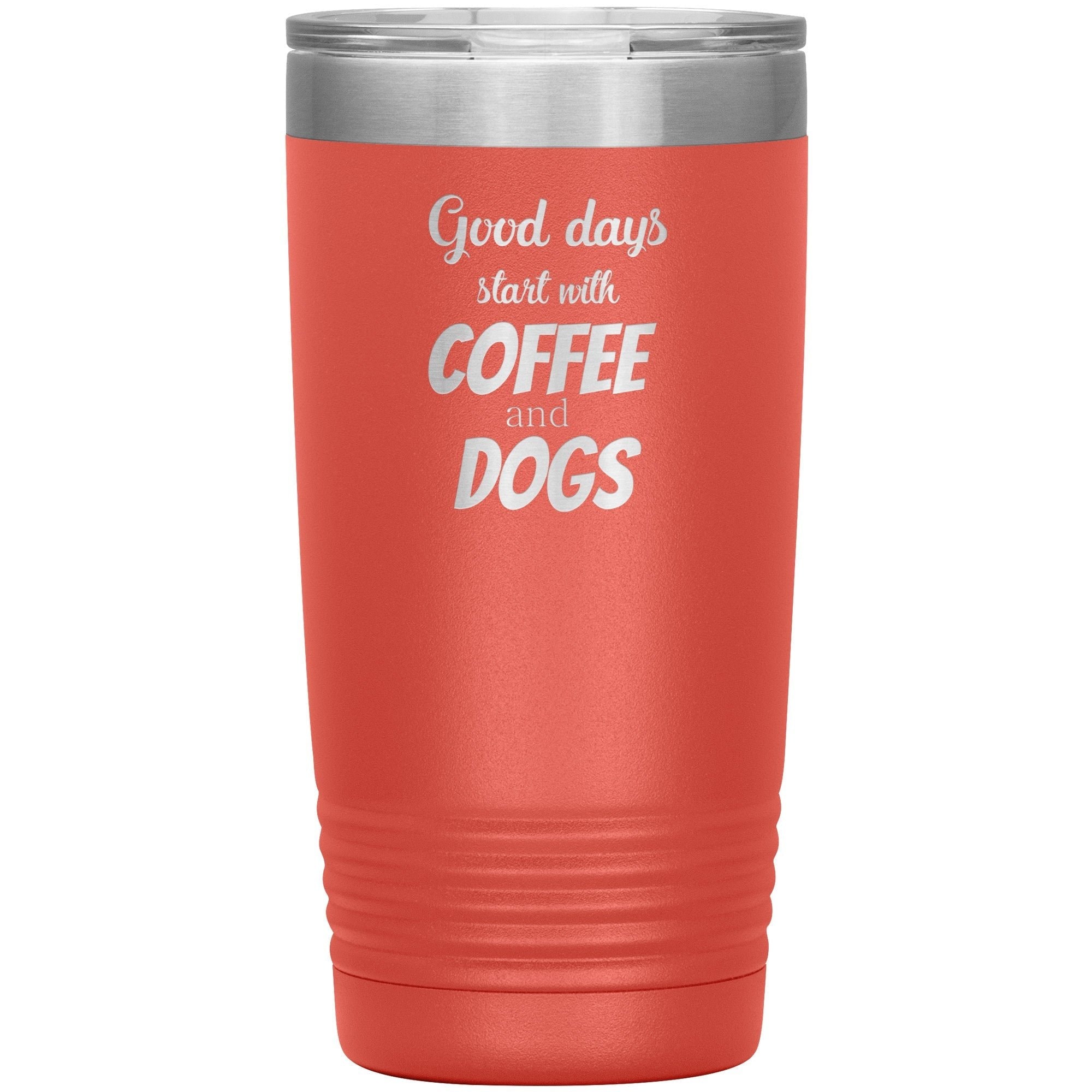 Coffee and Dogs 20 oz Polar Camel Insulated Tumbler Stainless Steel