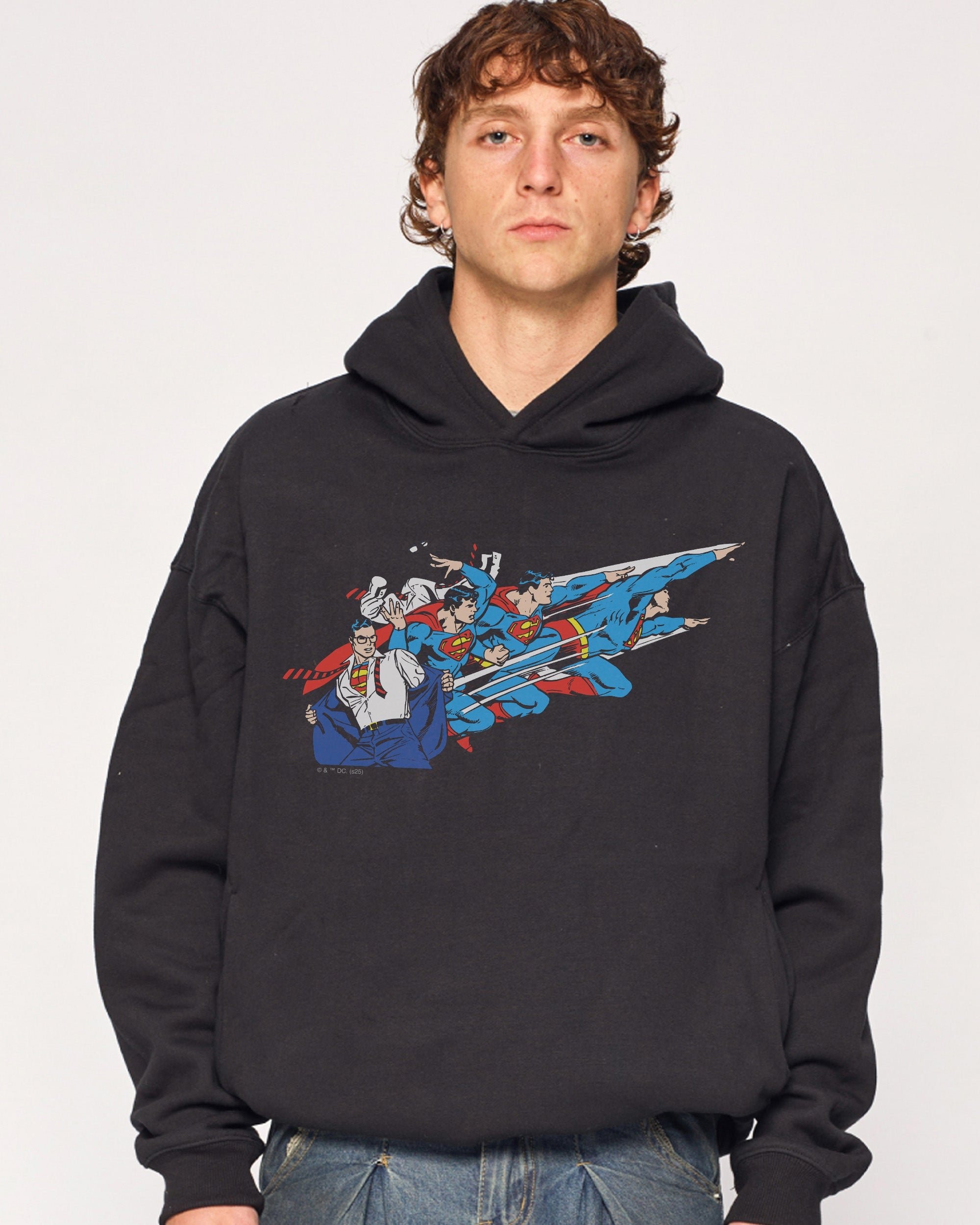 Superman Flying Hoodie Official DC Collab Premium Unisex Graphic Hoodie