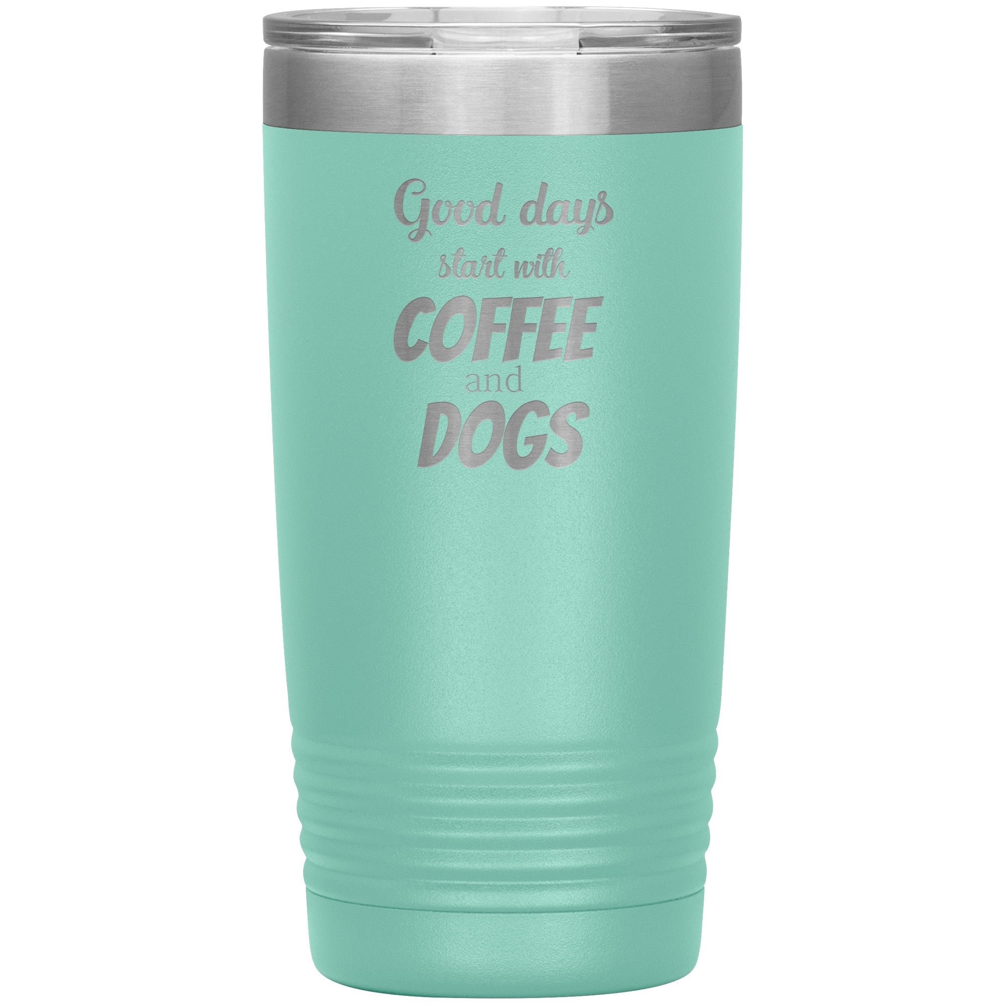 Coffee and Dogs 20 oz Polar Camel Insulated Tumbler Stainless Steel