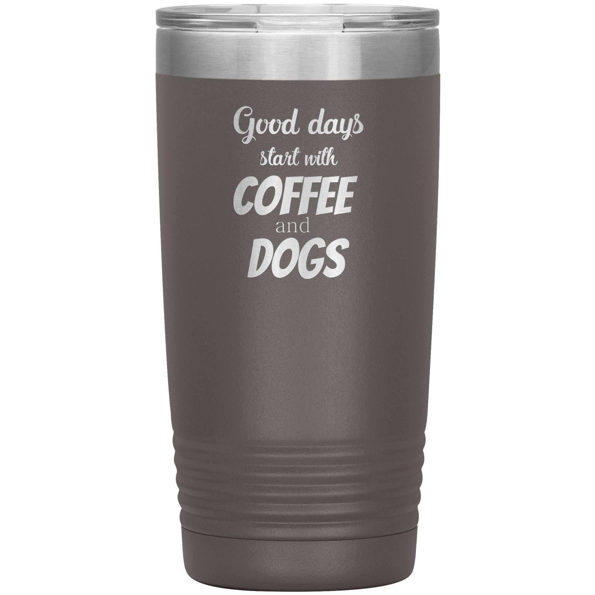 Coffee and Dogs 20 oz Polar Camel Insulated Tumbler Stainless Steel