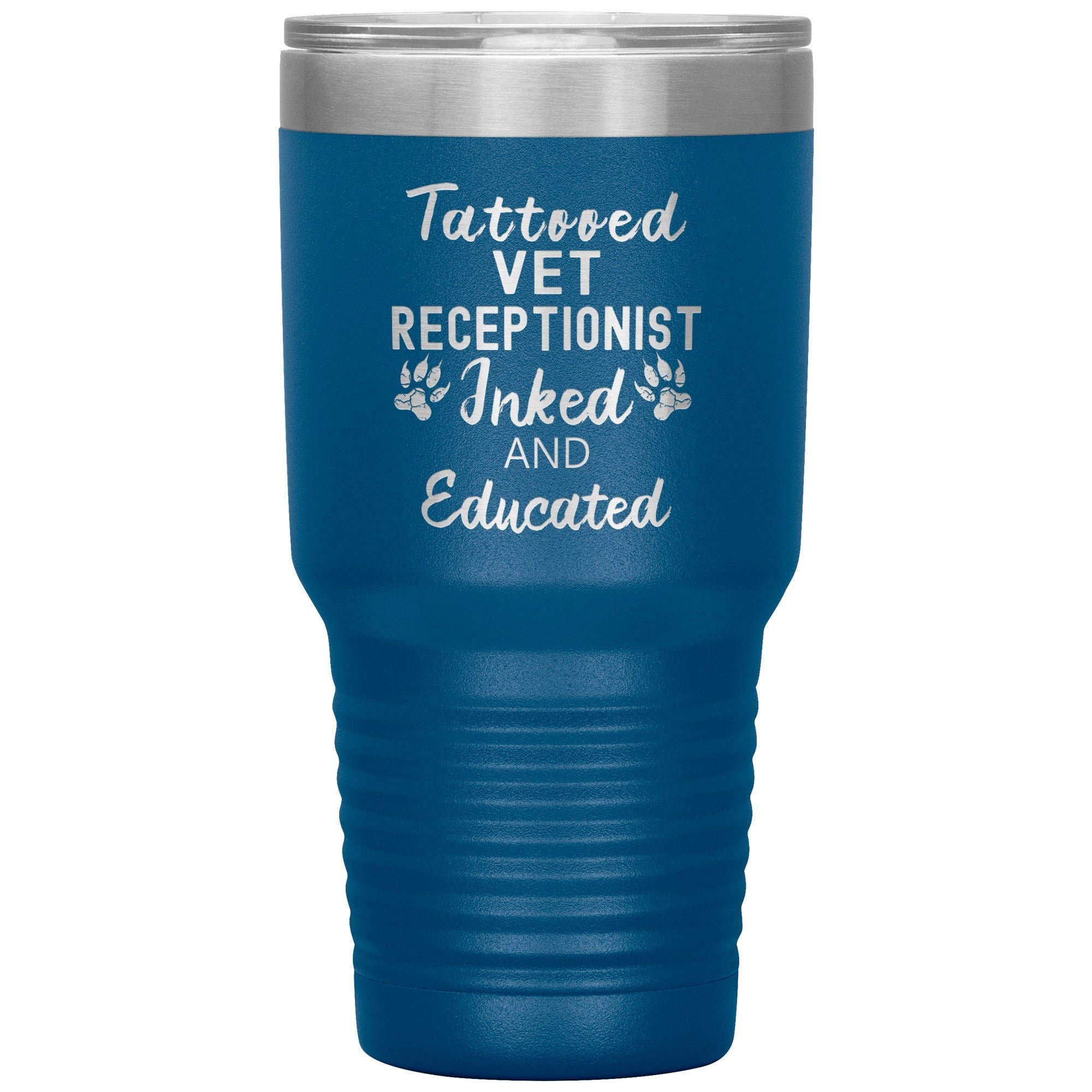 Vet Receptionist Tattooed Inked and Educated 30oz Vacuum Insulated Tumbler Polar Camel