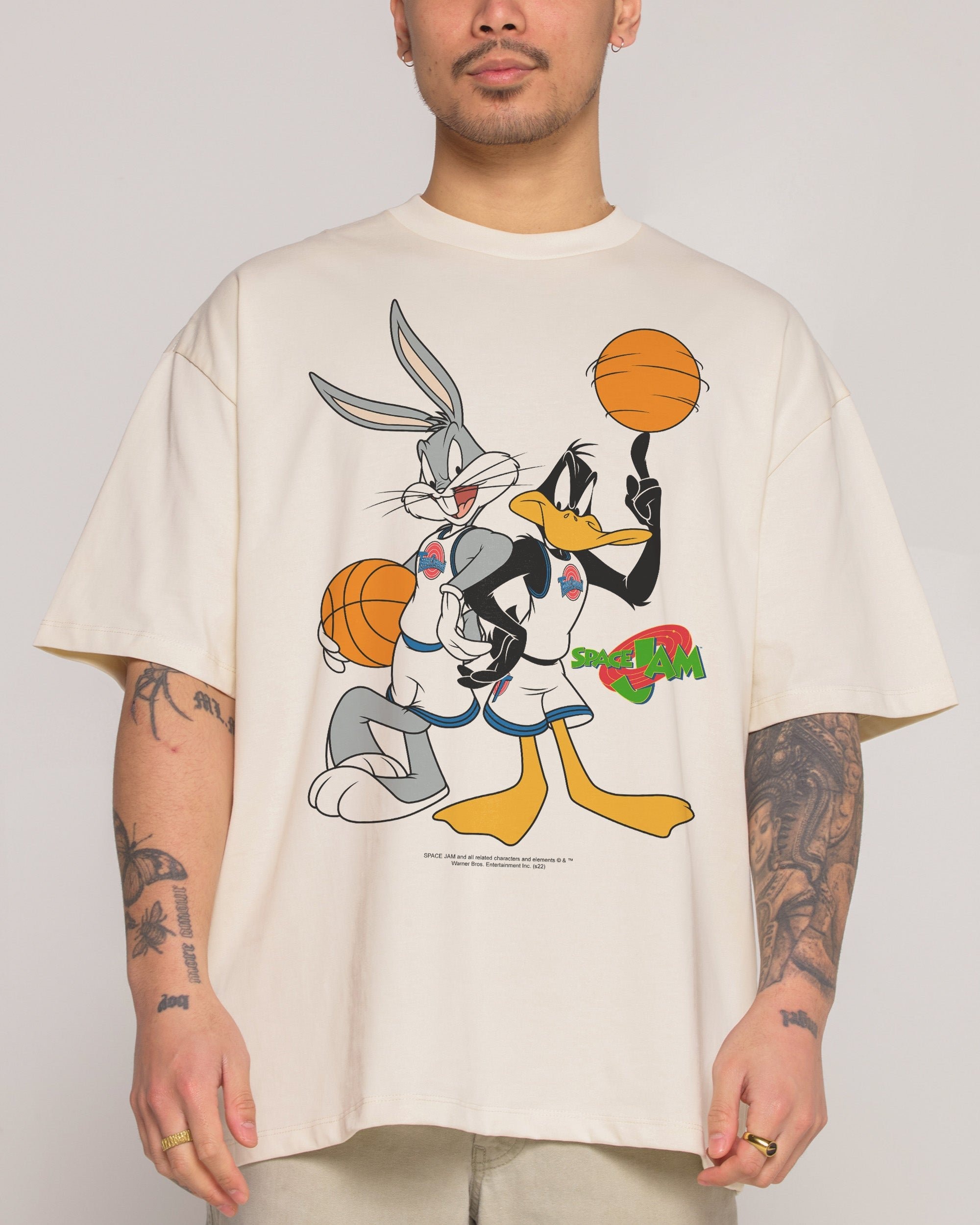 Space Jam Ballers Oversized Looney Tunes Graphic T-Shirt - Unisex 100% Combed Cotton