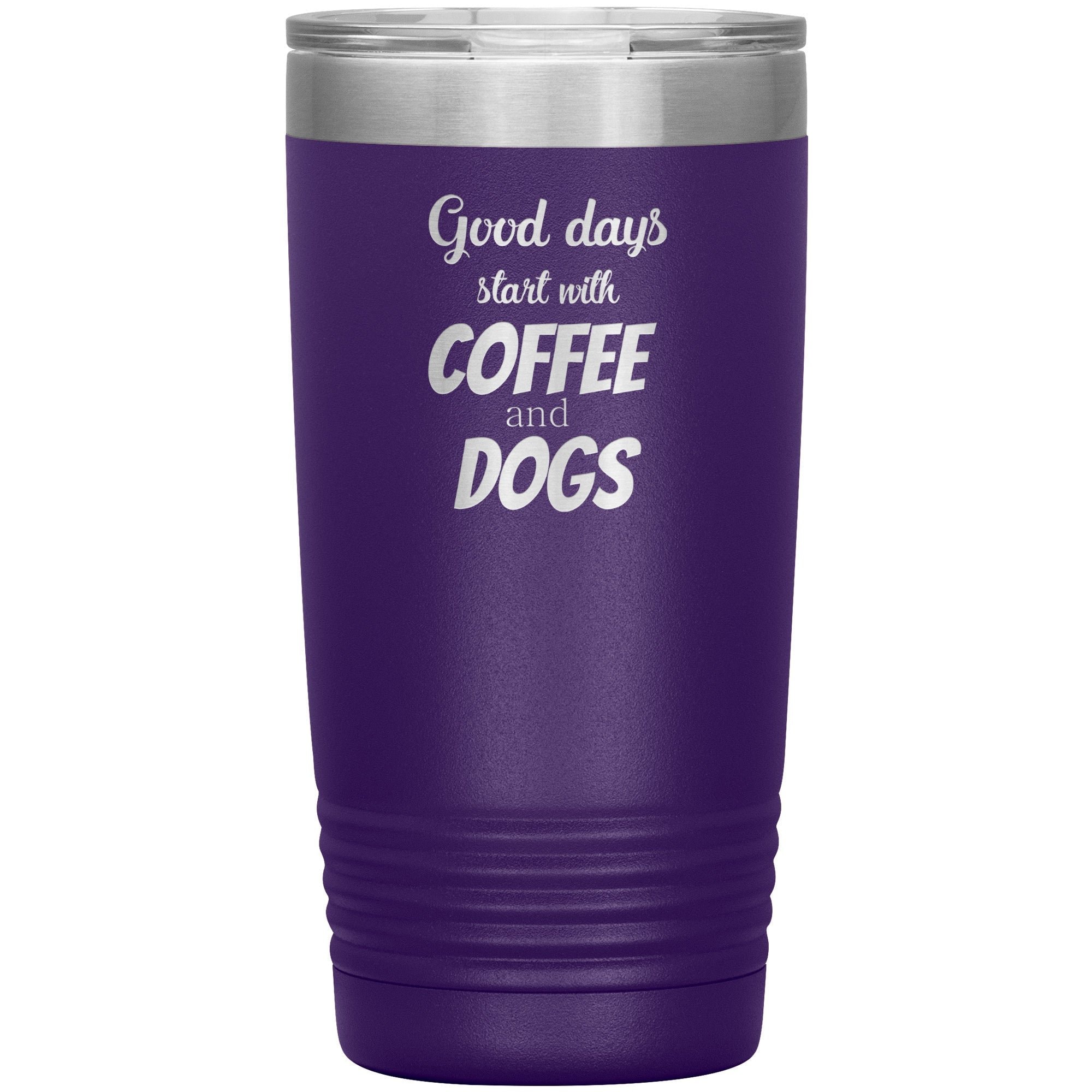 Coffee and Dogs 20 oz Polar Camel Insulated Tumbler Stainless Steel