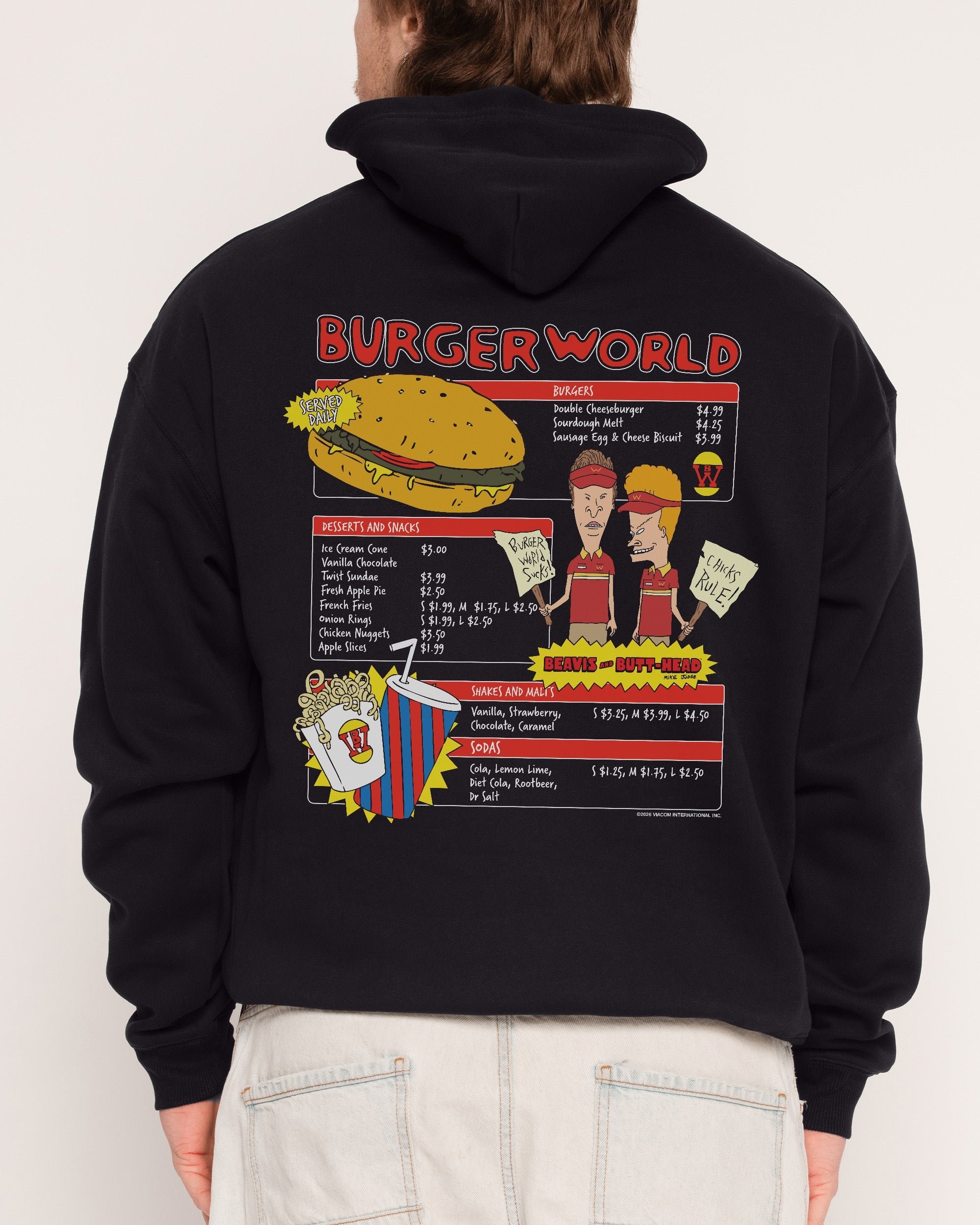 Burger World Hoodie Beavis and Butt-Head Premium Unisex Graphic Hoodie