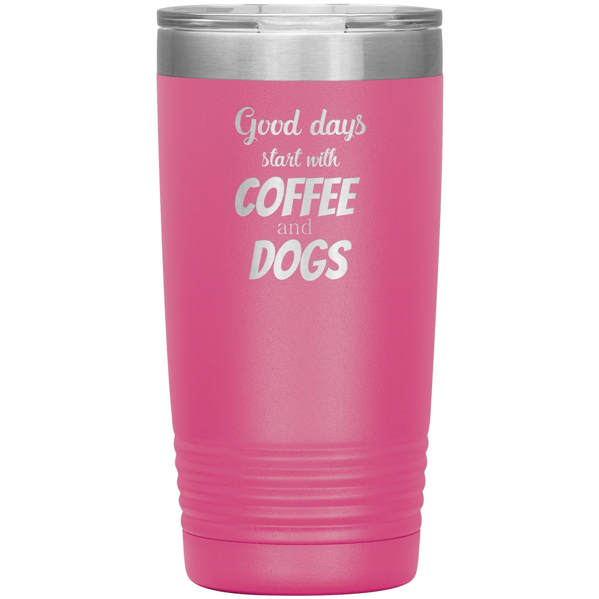 Coffee and Dogs 20 oz Polar Camel Insulated Tumbler Stainless Steel