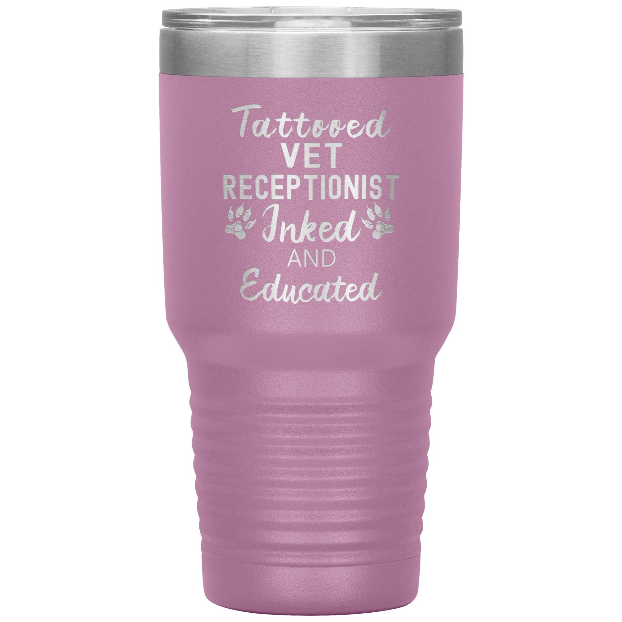 Vet Receptionist Tattooed Inked and Educated 30oz Vacuum Insulated Tumbler Polar Camel