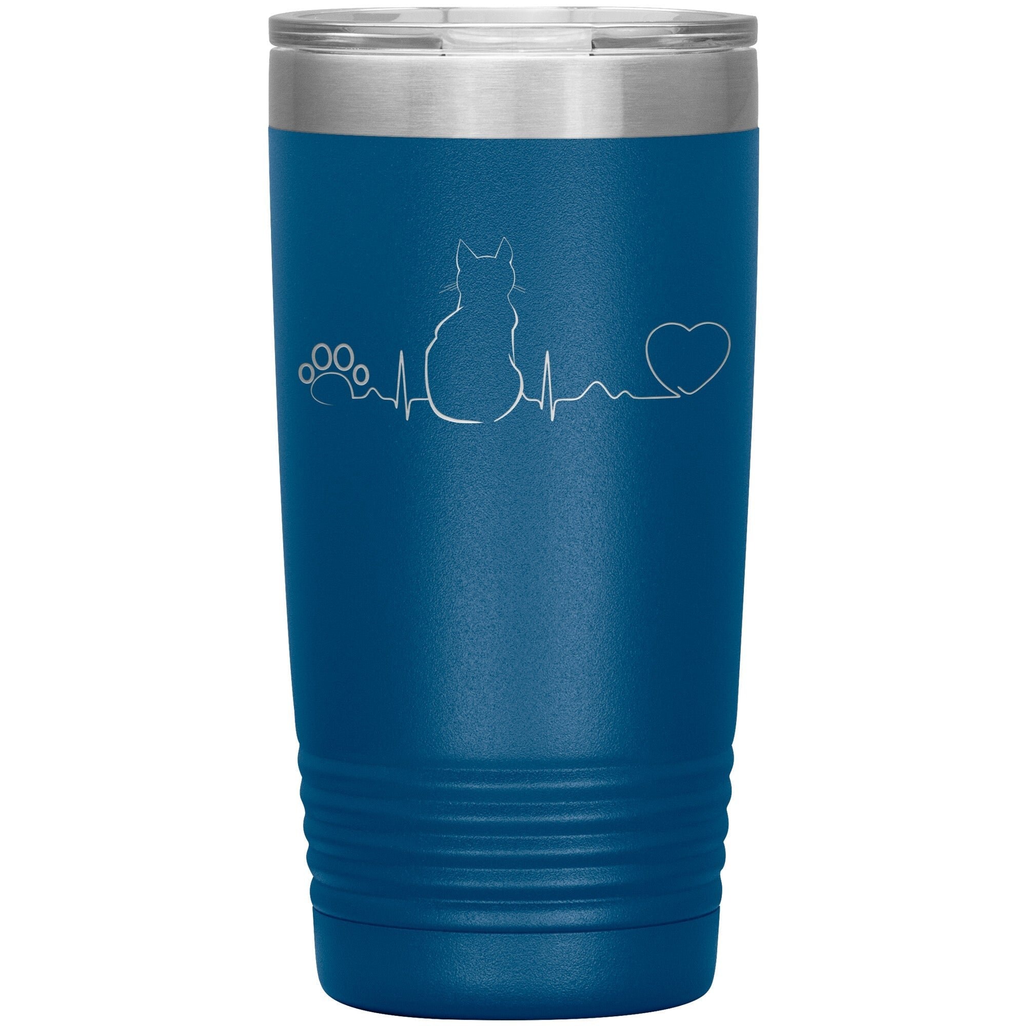 Cat Pulse 20 oz Insulated Tumbler by Polar Camel with Sipper Lid