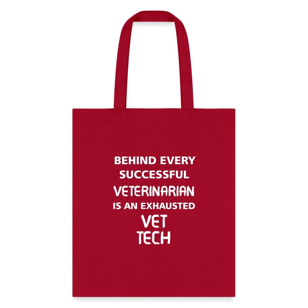Vet Tech Exhausted Cotton Tote Bag - Veterinary Technician Graphic Print