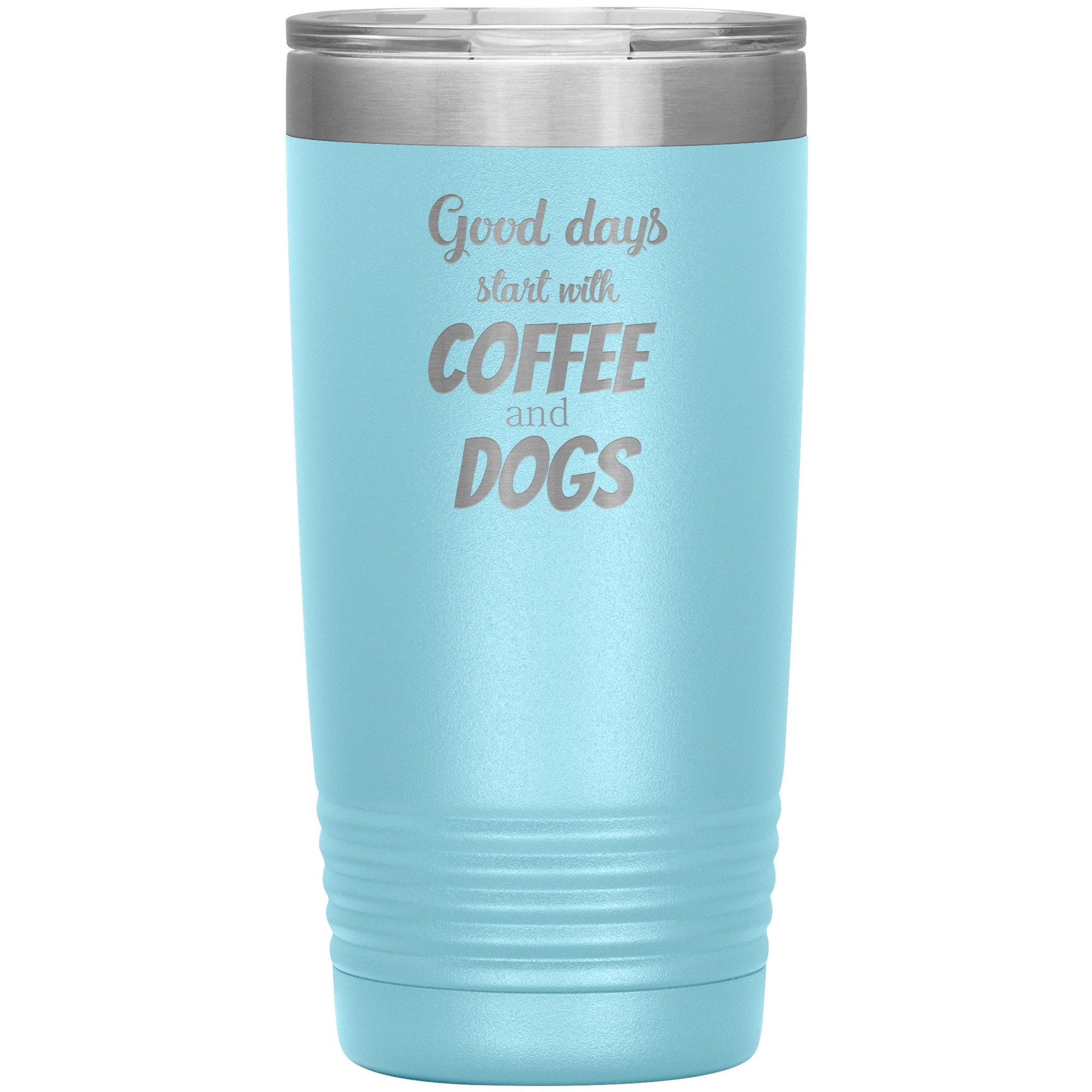 Coffee and Dogs 20 oz Polar Camel Insulated Tumbler Stainless Steel