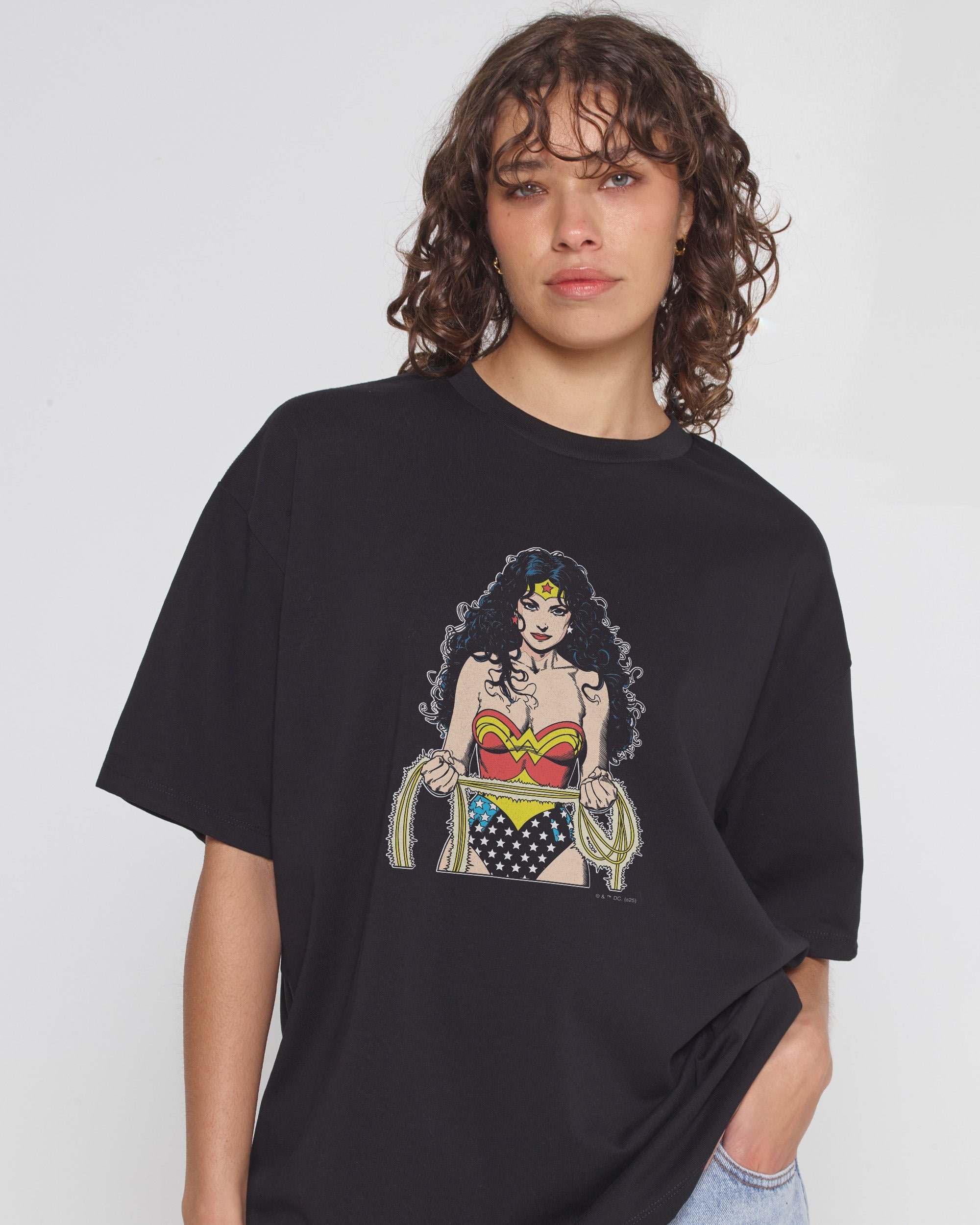 Wonder Woman Oversized Graphic Tee - DC Official Collab, 100% Combed Cotton Unisex 275gsm