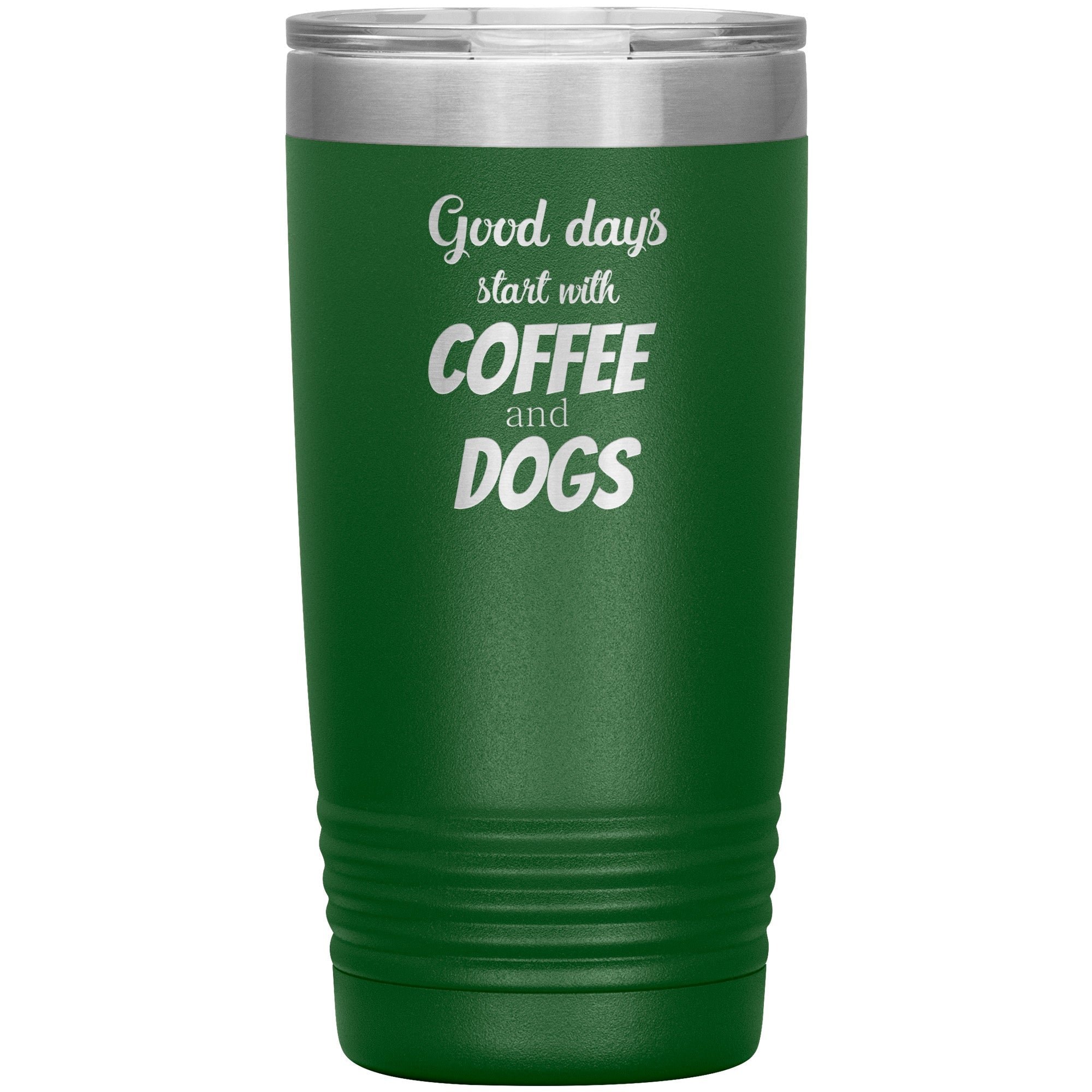 Coffee and Dogs 20 oz Polar Camel Insulated Tumbler Stainless Steel