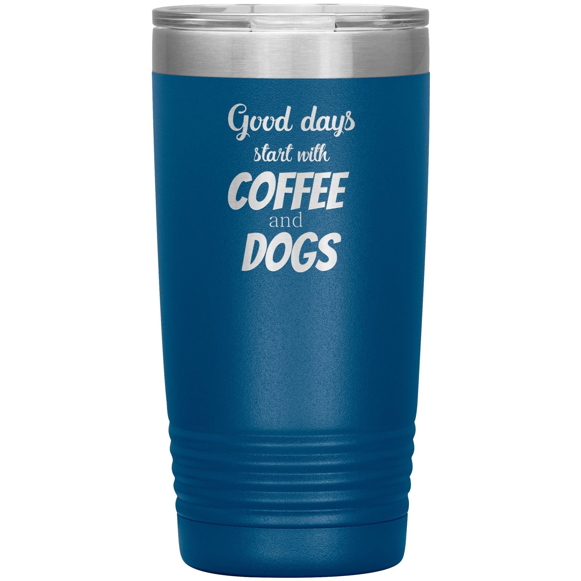 Coffee and Dogs 20 oz Polar Camel Insulated Tumbler Stainless Steel