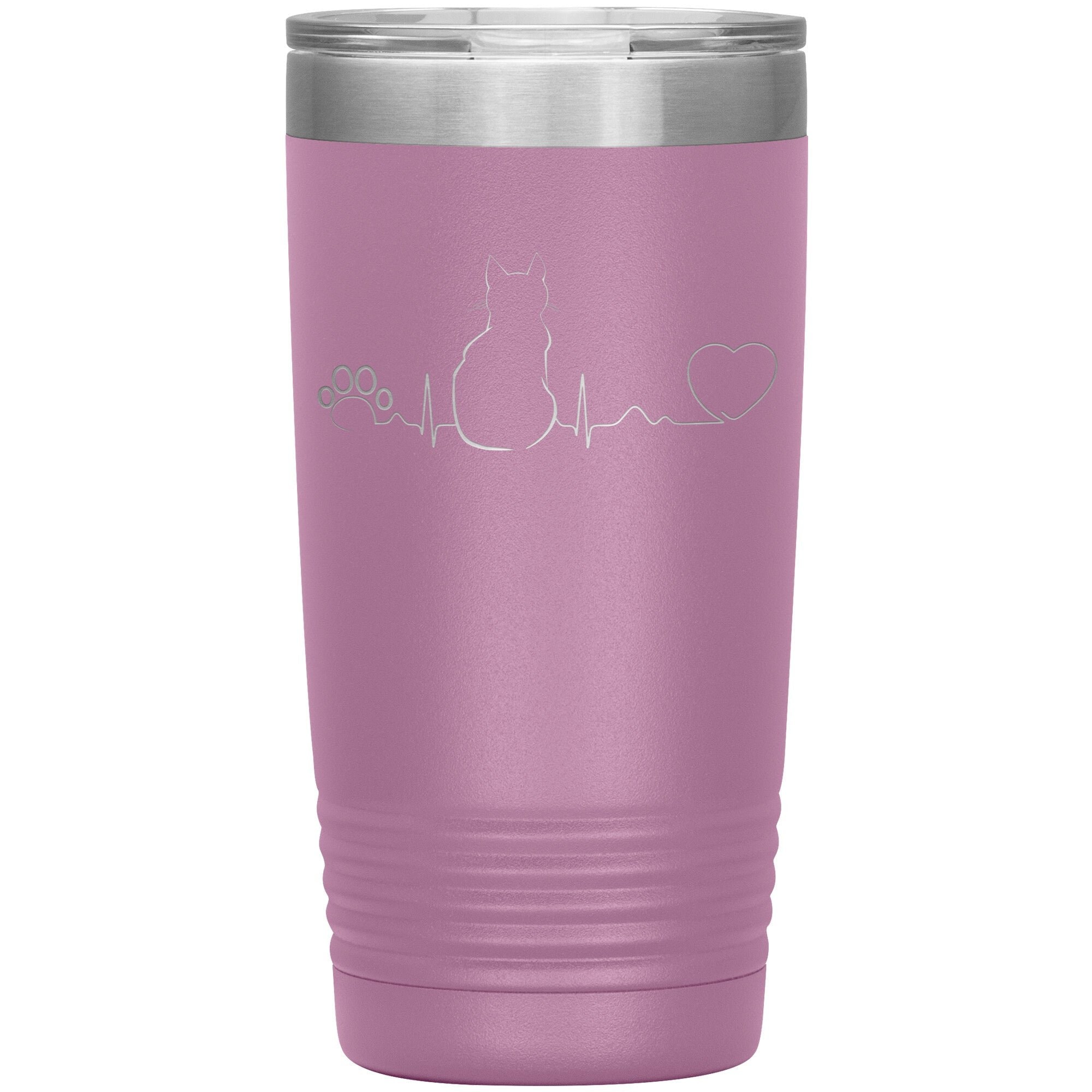 Cat Pulse 20 oz Insulated Tumbler by Polar Camel with Sipper Lid