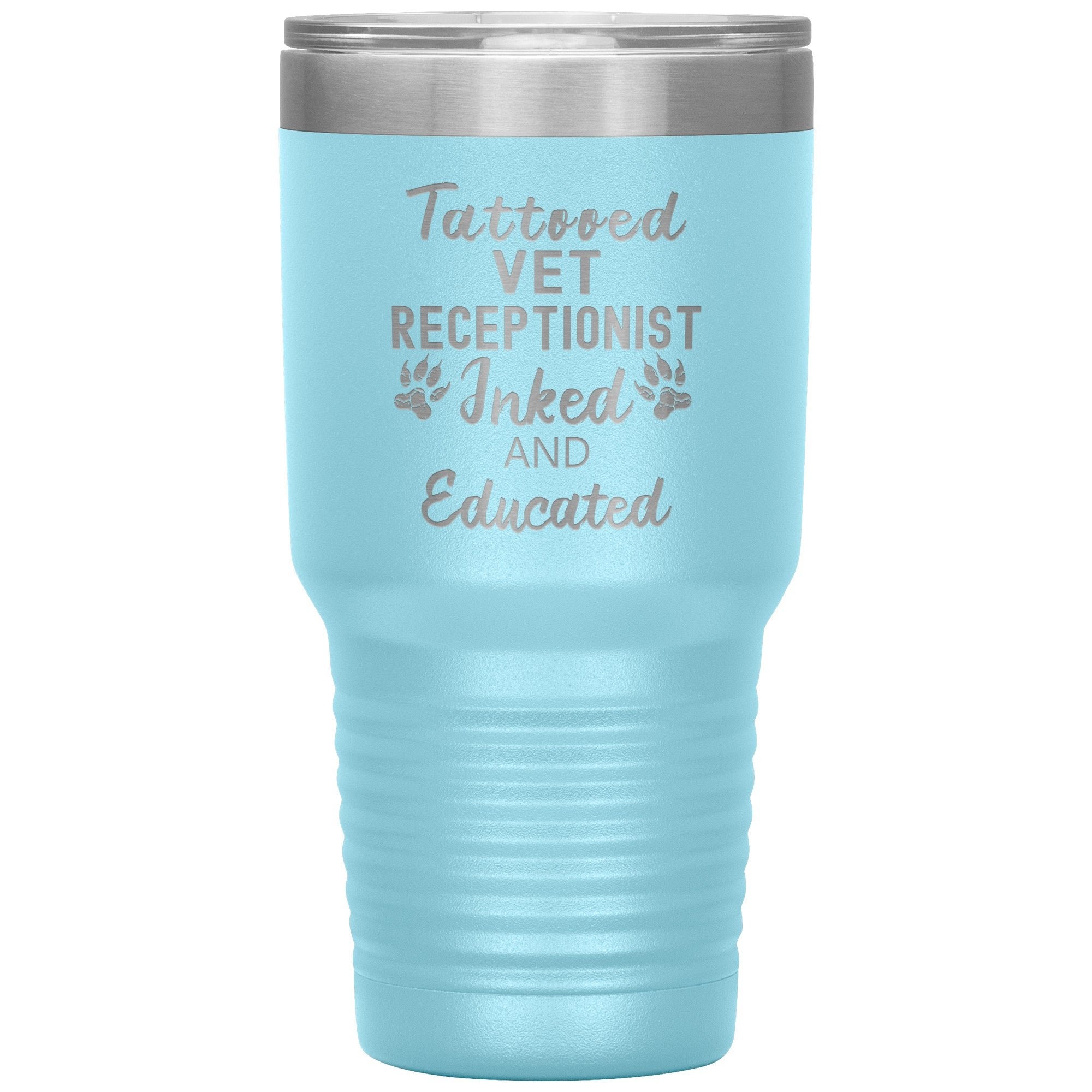 Vet Receptionist Tattooed Inked and Educated 30oz Vacuum Insulated Tumbler Polar Camel