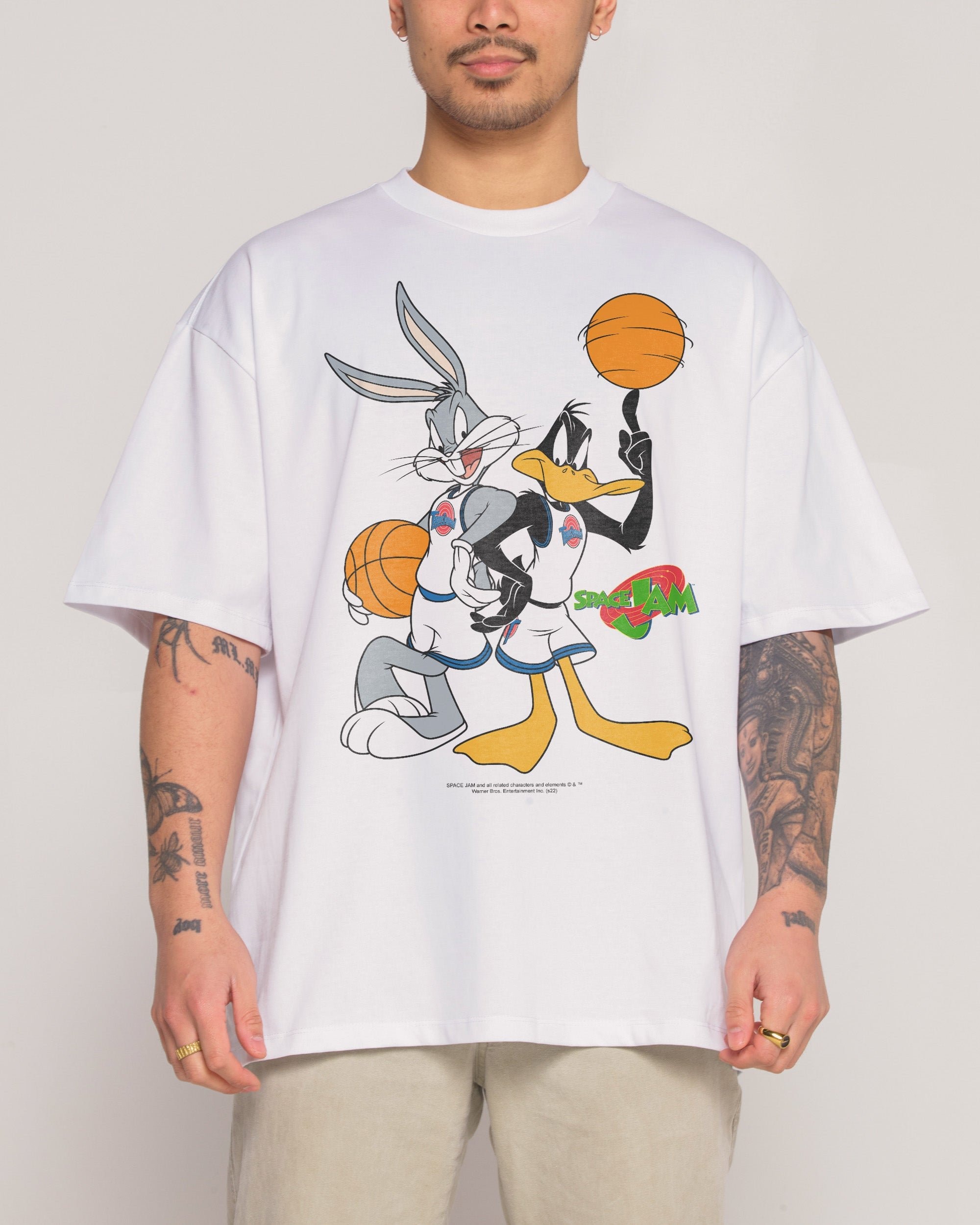 Space Jam Ballers Oversized Looney Tunes Graphic T-Shirt - Unisex 100% Combed Cotton